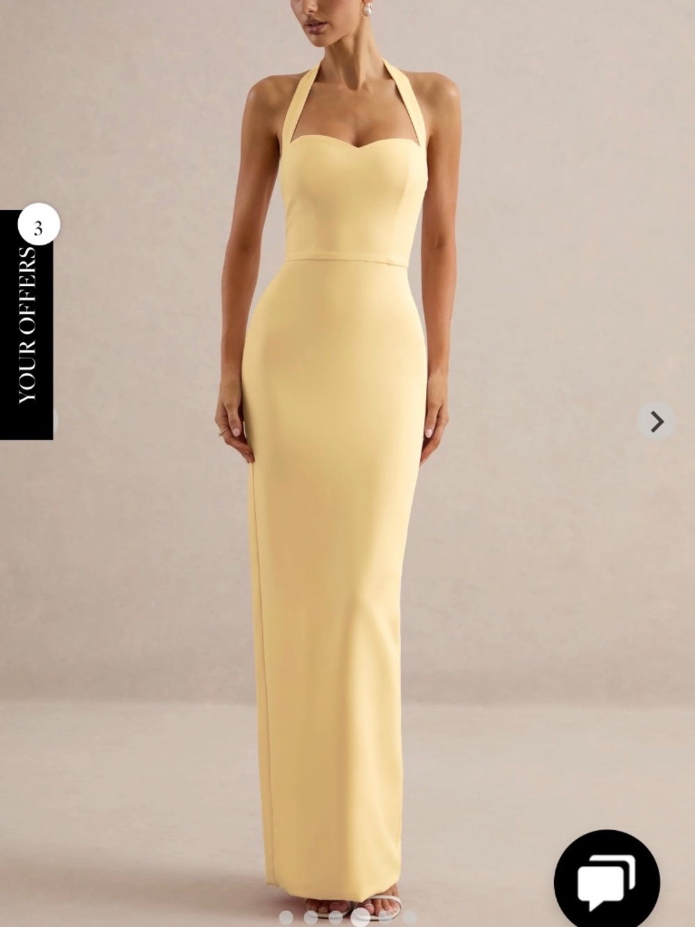 Club L London - HELOIRA Lemon Sweetheart-Neck Maxi Dress